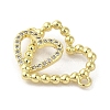 Rack Plating Brass Micro Pave  Clear Cubic Zirconia Double Heart Connector Charms KK-C052-41A-G-2