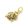 Brass Micro Pave Colorful Cubic Zirconia Charms KK-M283-26D-02-2