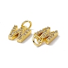 Real 18K Gold Plated Brass Micro Pave Clear Cubic Zirconia Charms KK-E068-VB452-W-3