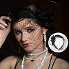 Bridal Flower Rhinestone Mesh Veil Cloth Hair Bands OHAR-WH0001-14B-6