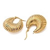 PVD Vacuum Plating 304 Stainless Steel Stripe Chunky Hoop Earrings for Women EJEW-U002-02G-2