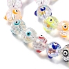 Transparent Evil Eye Glass Beads Strands LAMP-K037-04A-3