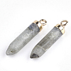 Electroplate Natural Labradorite Pointed Pendants X-G-S344-07C-2