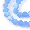 Imitation Jade Bicone Frosted Glass Bead Strands GLAA-F029-JM4mm-A04-3