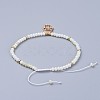 Electroplate Glass Braided Beads Bracelets BJEW-JB04311-02-3