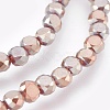 Full Rainbow Plated Frosted Glass Faceted Flat Round Beads Strands EGLA-A033-F4mm-FR10-2