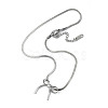 304 Stainless Steel Bowknot Pendant Necklace NJEW-Z028-02P-1