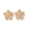 Flower Rack Plating Brass Micro Pave Cubic Zirconia Beads KK-S399-01C-1