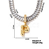 Golden Tone Brass Pave Clear Cubic Zirconia Letter Pendant Necklaces for Women YX4437-16-1