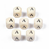 Printed Natural Wood Beads X-WOOD-T026-001A-1