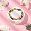 Dyed Natural Shell Nugget Beaded Stretch Bracelet for Women BJEW-JB09383-01-4