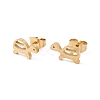 304 Stainless Steel Tortoise Stud Earrings for Women EJEW-E163-01G-1