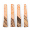 Transparent Resin & Walnut Wood Pendants RESI-S389-043A-B-2