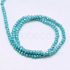 Electroplate Opaque Solid Color Crystal Glass Rondelle Beads Strands EGLA-F049A-10AB-2