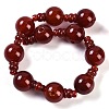 Natural Carnelian 3-Hole Guru Beads Strands G-H064-E08-03A-3