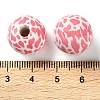 Printed Wood European Beads WOOD-Z002-06B-3