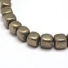 Cube Natural Pyrite Beads Strands G-G-I126-18-6x6mm-3