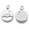 Brass Micro Pave Cubic Zirconia Pendants KK-S061-34C-P-NF-1