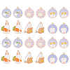 30Pcs 6 Styles Alloy Enamel Pendants ENAM-CJ0001-120-1