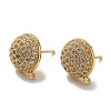 Rack Plating Brass Micro Pave Cubic Zirconia Studs Earrings Findings KK-A231-01G-1