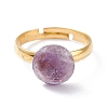 Natural Mixed Gemstone Adjustable Rings RJEW-JR00402-4