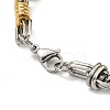 Ion Plating(IP) Two Tone 304 Stainless Steel Column & Oval Link Chain Bracelet BJEW-B078-30GP-3