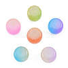 Baking Painted Glass Flat Round Beads DGLA-T003-002-4