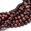 Natural Red Tiger Eye Bead Strands G-P072-52-8mm-A-1