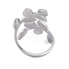 304 Stainless Steel Open Cuff Ring for Women RJEW-F166-12P-01-3