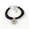 Cotton Waxed Cord Snap Bracelet Making BJEW-R061-01-1
