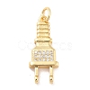 Eco-Friendly Brass Micro Pave Cubic Zirconia Pendants KK-K268-16G-2