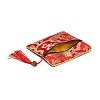 Chinese Brocade Tassel Zipper Jewelry Bag Gift Pouch ABAG-F005-01-4