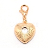 Heart Glass Pendant Decorations HJEW-WH0036-19C-2