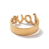 Ion Plating(IP) 201 Stainless Steel Word Love Finger Ring RJEW-J051-44G-3