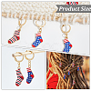 Alloy Enamel Socks Charm Locking Stitch Markers HJEW-PH01673-4