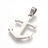 Trendy Necklace Findings Anchor 304 Stainless Steel Pendants X-STAS-L012-A26P-2