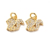 Squirrel Brass Micro Pave Clear Cubic Zirconia Charms KK-G425-11G-1