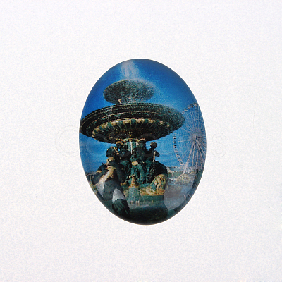 Photo Glass Oval Cabochons X-GGLA-N003-30x40-F32-1