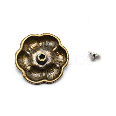 1-Hole Alloy & Turquoise Buttons PALLOY-WH0092-16C-AB-1