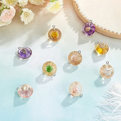 SUNNYCLUE Transparent Epoxy Resin Pendants CRES-SC0001-61-1