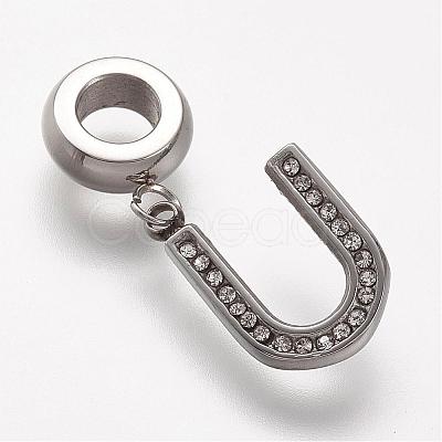 304 Stainless Steel European Dangle Charms STAS-F042-U-1