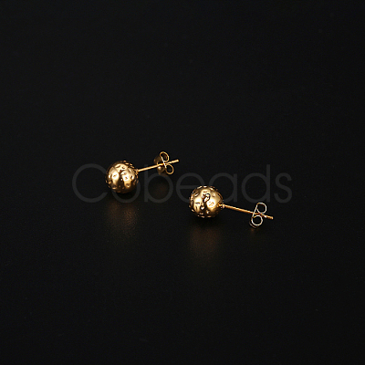 304 Stainless Steel Round Ball Stud Earrings for Women GN4839-1