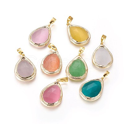 Electroplate Cat Eye Pendants CE-K003-C-1