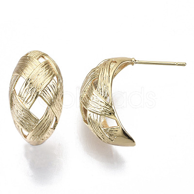 Brass Half Hoop Earrings KK-N232-110G-NF-1