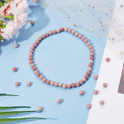 GOMAKERER 2 Strands Natural Rhodonite Beads Strands G-GO0001-11B-1