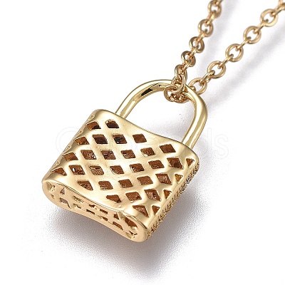 Brass Micro Pave Clear Cubic Zirconia Pendant Necklaces NJEW-R256-07-1