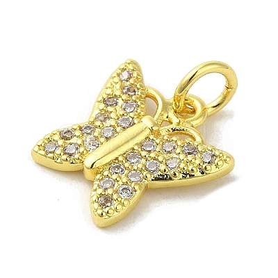 Real 18K Gold Plated Brass Pave Cubic Zirconia Pendants KK-M283-10E-01-1