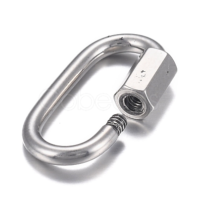 Tarnish Resistant 304 Stainless Steel Screw Carabiner Lock Charms STAS-H107-04B-P-1