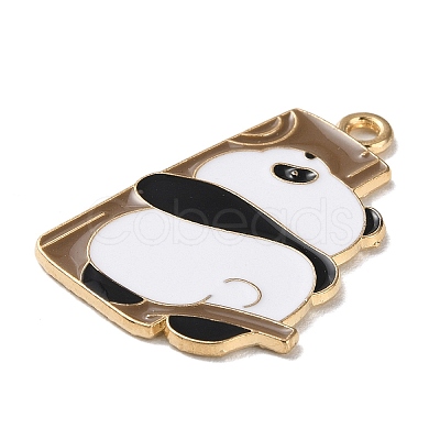 Golden Plated Alloy Enamel Pendants ENAM-Q504-03G-01-1