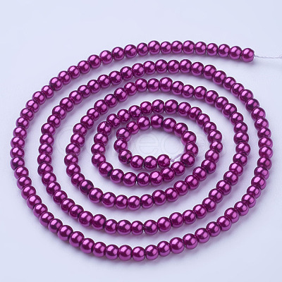 Glass Pearl Beads Strands HY-4D-B35-1